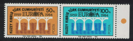 Turkish Cyprus Europa CEPT 25th Anniversary 2v Horiz Pair Type 2 1984 MNH SG#148-149 Sc#143a - Unused Stamps