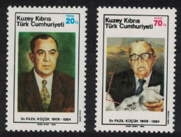 Turkish Cyprus First Death Anniversary Of Dr Fazil Kucuk Politician 2v 1985 MNH SG#166-167 - Unused Stamps