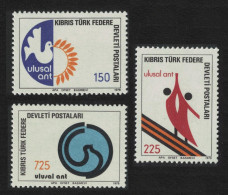 Turkish Cyprus Birds National Oath 3v 1978 MNH SG#68-70 - Unused Stamps