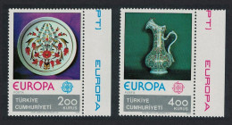 Turkey Europa CEPT Handicrafts 2v Right Margins 1976 MNH SG#2547-2548 MI#2385-2386 - Unused Stamps