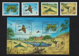 Taiwan Blue-tailed Bee-eaters 'Merops Philippinus' Birds 4v+MS 2004 MNH SG#2891-MS2895 - Ungebraucht