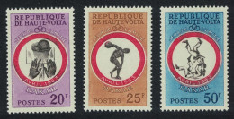 Upper Volta Basketball Wrestling Dakar Games 3v 1963 MNH SG#114-116 - Alto Volta (1958-1984)