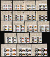 Umm-Al-Qiwain Birds Animals Definitives 18v IMPERF Corner Blocks Of 4 1964 SG#1-18 MI#1-18 Sc#1-18 - Umm Al-Qiwain