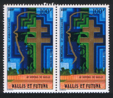 Wallis And Futuna Gen De Gaulle Memorial Airmail Pair 1977 MNH SG#264 Sc#C72 - Unused Stamps