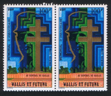 Wallis And Futuna Gen De Gaulle Memorial Airmail Pair 1977 MNH SG#264 Sc#C72 - Ongebruikt