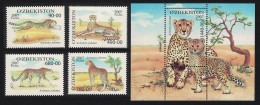 Uzbekistan Cheetah Gepard Acinonyx Jubatus Gepard 4v+MS 2007 MNH SG#612-MS616 MI#754-757+Block 49 - Ouzbékistan