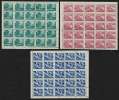 Yugoslavia Completion Of Belgrade-Zagreb Road 3 Full Sheets 1950 MNH SG#634-636 - Sonstige & Ohne Zuordnung