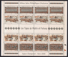 Wallis And Futuna Tapas 4v Full Sheet Type 2 2006 MNH SG#902-905 - Unused Stamps