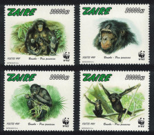 Zaire WWF Bonobo Monkey 4v 1997 MNH MI#1339-1342 Sc#1466 A-d - Ungebraucht