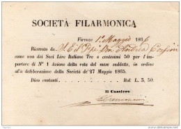 1866 FIRENZE  SOCIETÀ FILARMONICA - Italia