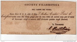 1843 SOCIETÀ FILARMONICA NEL CASINO DEI NOBILI - Italia