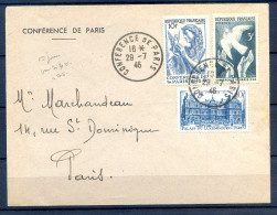 060524 YVERT N°760+761+762   1ER JOUR SUR LETTRE - 1940-1949