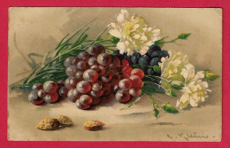 AE784 FANTAISIES C. KLEIN OEILLETS BLANCS AMANDES GRAPPE DE RAISINS GOM - Klein, Catharina