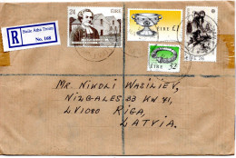 79659 - Irland - 1994 - £1 Volkskunst MiF A R-Bf BAILE ATHA TROIM -> RIGA (Lettland) - Covers & Documents