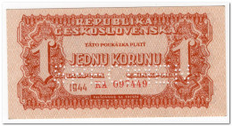 CZECHOSLOVAKIA,1 KORUNA,1944,SPECIMEN,P.45s,AU-UNC - Tsjechoslowakije