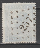 N° 18 Lp. 257 Mouscron (Bleu Pâle) - 1865-1866 Perfil Izquierdo