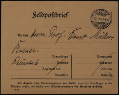 Deutsches Reich Feldpostbrief Ab Neustadt Holstein Vordruck N. Bremen 16.11.1914 - Covers & Documents