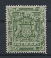Rhodesien Südafrika Nr. 10 Luxus 5 Pfund Ungebraucht OG 1892 Kat 2.700,00 Für - Lettres & Documents
