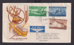 Flugpost Neuseeland Brief 382-384 Destination Provinz Marlborough Mainz Schiffe - Lettres & Documents
