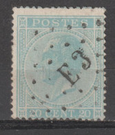 N° 18 Lp. Est3 -  Ambt. Bruxelles - Verviers - 1865-1866 Profilo Sinistro