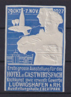 Jugendstil Art Nouveau Künstler Vignette Ludwigshafen Hotel + Gastwirtschaft - Erinnofilie