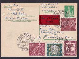 Berlin Eilboten Ganzsache P 36 Eilbote Bezahlt Köln Remagen Motorschiff Berlin - Cartes Postales - Oblitérées