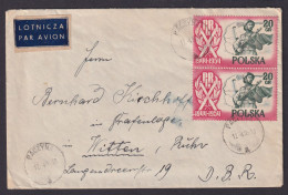 Warschau Polen Brief MEF Flugpost PRL Polnische Volksrepublik Witten - Cartas & Documentos