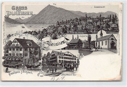 Schweiz - IMMENSEE (SZ) Litho - Totalansicht - Gasthaus Z. Schwert - Hotel & Pension Rigi - Dorfpartie - Verlag Nikl. Fu - Other & Unclassified