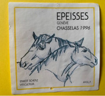 20173 - Chevaux Epeisses Genève Chasselas 1996 Ernest Scherz Avully - Horses
