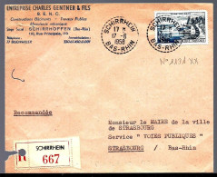 LETTRE DE SCHIRRHEIN - 1958 - RECOMMANDÉ -  - Brieven En Documenten