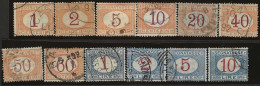 Italy       .  Yvert    .   Taxe  2: 12 Stamps     .  '70- '03    .     O      .    Cancelled - Impuestos