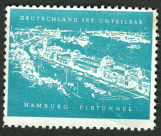 BONN ~1950 " Deutschland Ist Unteilbar- Hamburg Elbtunnel " Vignette Cinderella Reklamemarke Sluitzegel - Erinnofilie