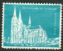 BONN ~1950 " Deutschland Ist Unteilbar- Kölner Dom " Vignette Cinderella Reklamemarke Sluitzegel - Erinnofilie