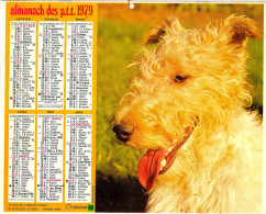 CALENDRIER ALMANACH OBERTHUR DES PTT 1979 CHIEN CHAT - Grand Format : 1971-80