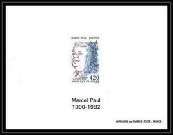 France - Bloc BF N°2777 Marcel Paul Résistance Guerre 1939/1945 Non Dentelé ** MNH Imperf Deluxe Proof - Luxury Proofs