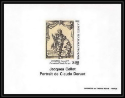 France - Bloc BF N°2761 Portrait De Deruet Par Callot Tableau (Painting) Non Dentelé ** MNH Imperf Deluxe Proof - Gravuren