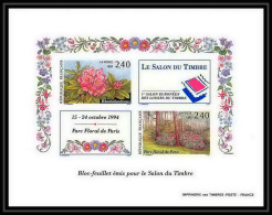 France - Bloc BF 15 2848/2849 Rhododendrons Salon Du Timbre 1993 Non Dentelé ** MNH Imperforate Deluxe Proof Cote 600 - Luxury Proofs