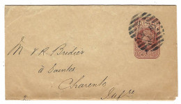 1898- Envelop E P Half Penny  From London To Saintes ( France ) Very Nice Cancellation - Lettres & Documents