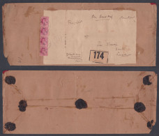 Inde British India Registered Cover, OHMS, Service, Official, Court Munsif Seal, King Edward VII, 38 Cm Long Big Size - 1902-11  Edward VII