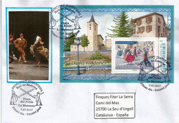 ANDORRA. Bloc-Feuillet  La Danse Des Bâtons,  Lettre FDC 2017 La Massana - FDC