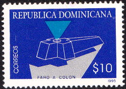 DOMINICAN REP. 1995 COLUMBUS LIGHTHOUSE, BLUE** - Lighthouses