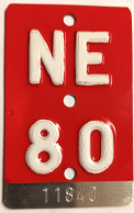 Velonummer Neuenburg NE 80 - Plaques D'immatriculation