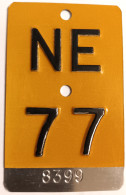 Velonummer Mofanummer Neuenburg NE 77 - Nummerplaten