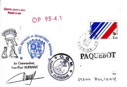 Marion Dufresne FSAT TAAF. 21.07.93 Le Port Reunion. T. Air France. Au Dos Arrivée 27.07.93 Poligny - Lettres & Documents