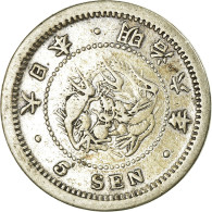 Monnaie, Japon, Mutsuhito, 5 Sen, 1873, TTB, Argent, KM:22 - Japon