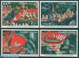 Thailand 1978 Wall Paintings 4v, Mint NH, Art - Fairytales - Contes, Fables & Légendes