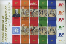 Japan 2007 Japan Post Corporation M/s (6 Diff.stamps), Mint NH, Nature - Horses - Post - Stamps On Stamps - Unused Stamps