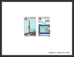 Andorre (Andorra) N°369/370 Europa 1988 Telecommunications épreuve De Luxe Collective Deluxe Proof Espace (space) - Neufs