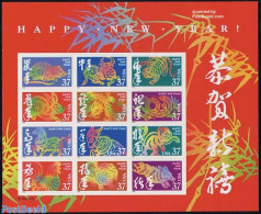 United States Of America 2005 Lunar New Year 2x12v M/s (double Sided), Mint NH, Nature - Various - Cat Family - Dogs -.. - Nuovi