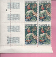 POLYNESIE FRANCAISE  POSTE AERIENNE Bloc De 4 Timbres De 100 F  Coin Date 22 8 1958 - Unused Stamps